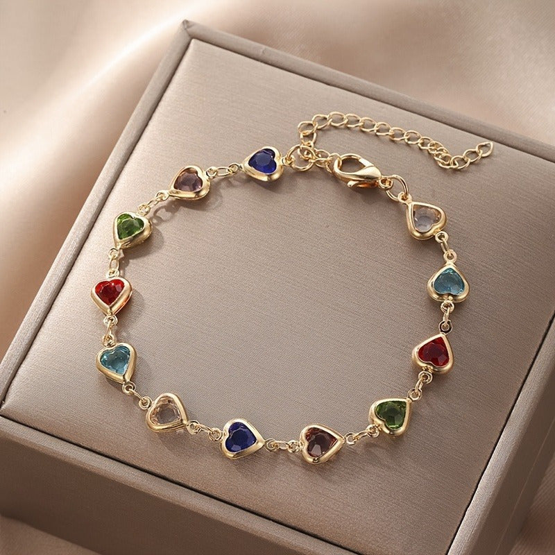 Colorful Heart Beaded Bracelet