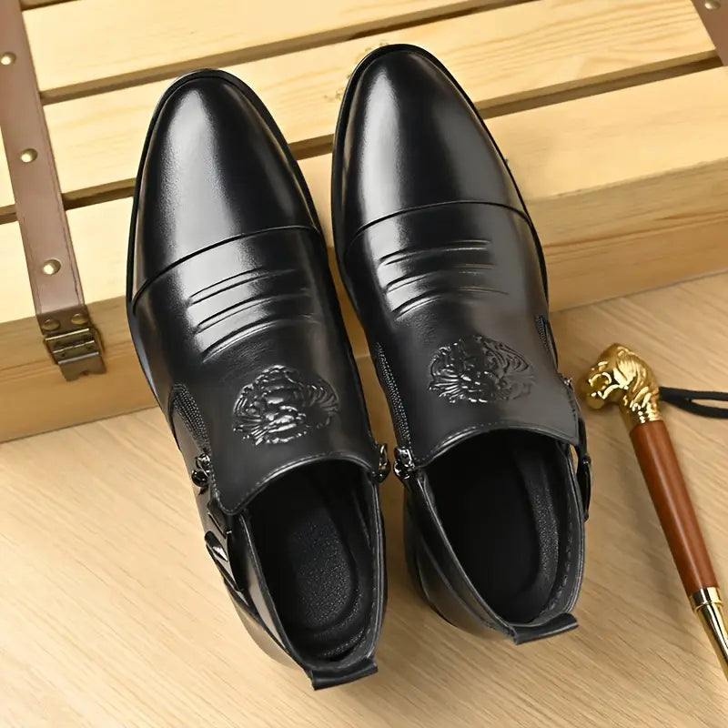 Black Leather Ankle Boots Alex with Side Zip for a Bold and Sophisticated Look