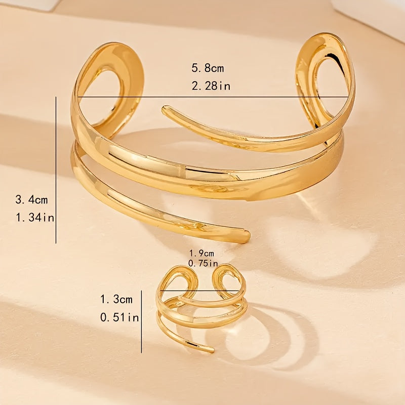 Vintage Gold Bracelet & Ring Set