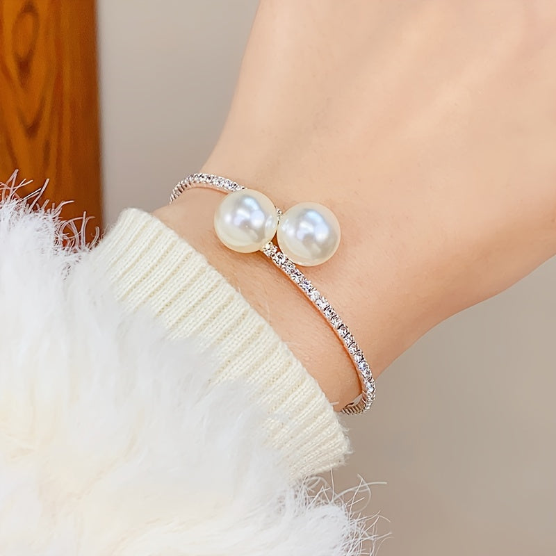 Delicate Pearl Bangle
