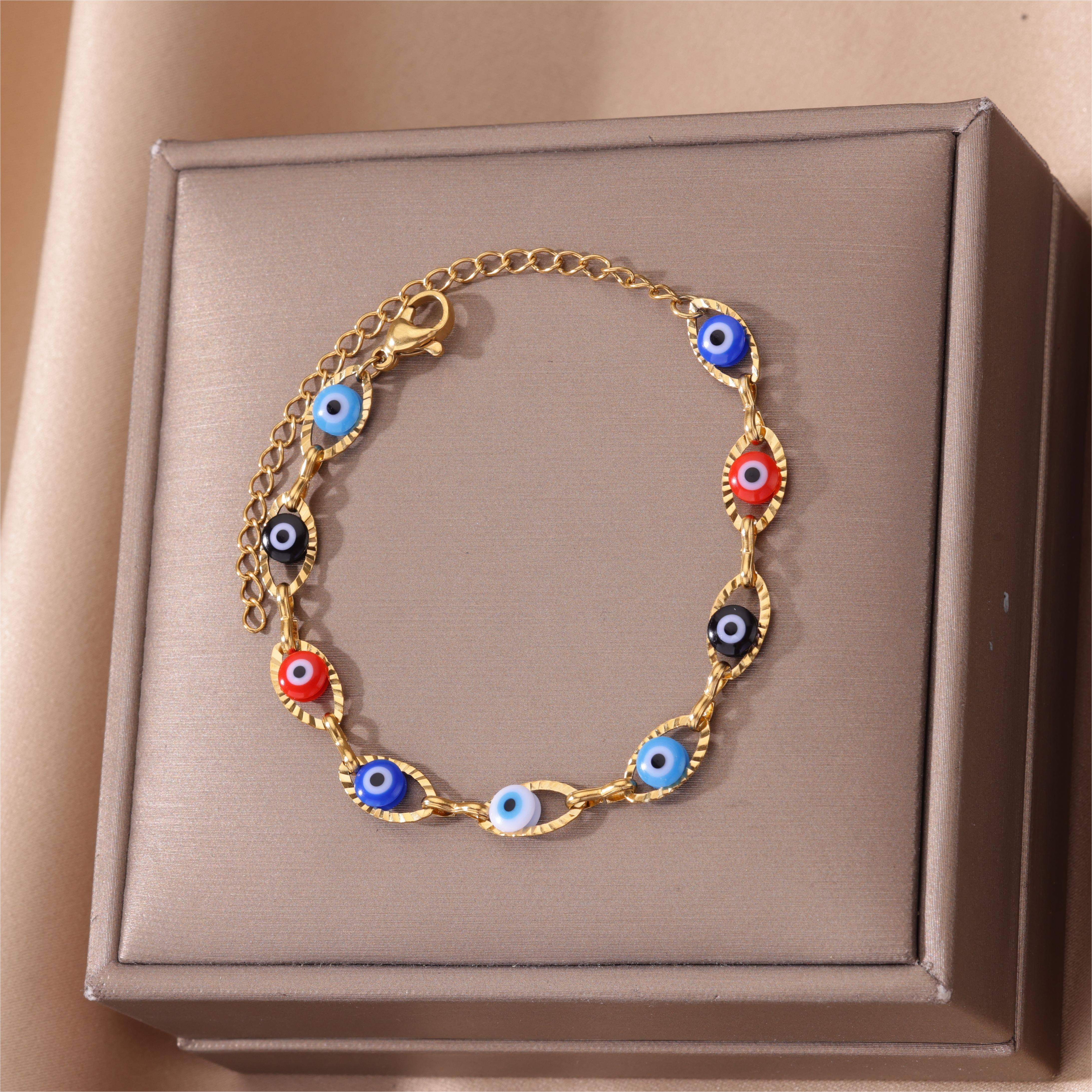 Adjustable Blue Eye Bracelet