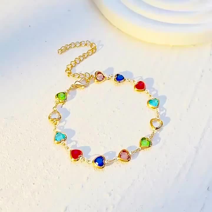 Colorful Heart Beaded Bracelet