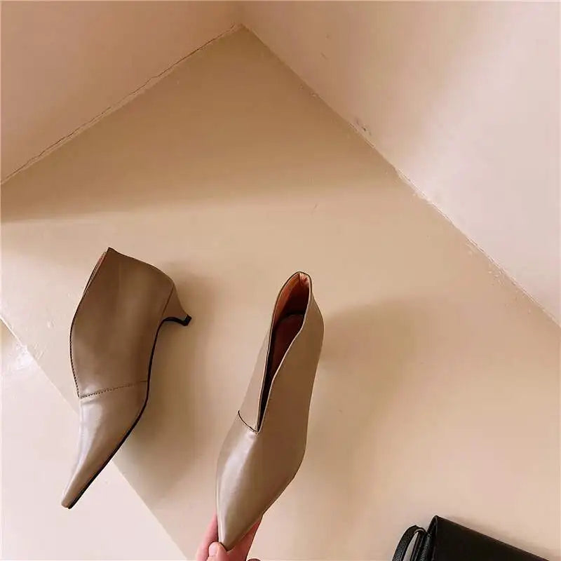 Fivessa | Women's Pointed Ankle Boots