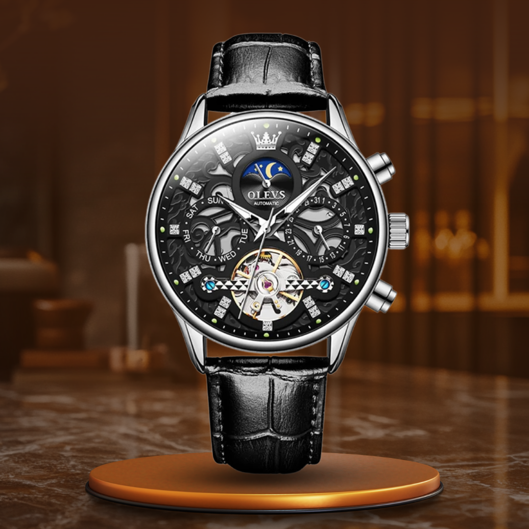 Automatic Mechanical Watch with Leather Strap™ - Olsen & Olsen