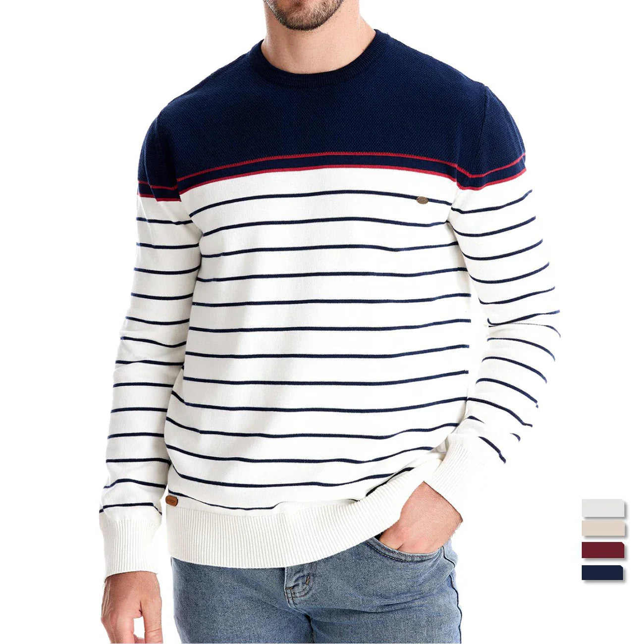 Cedar | Men's Sweater with Stripe Design