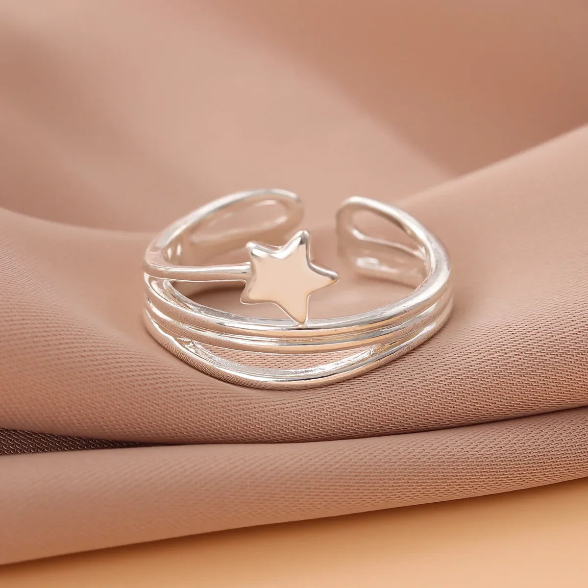 Adjustable Multi-Layered Star Statement Ring