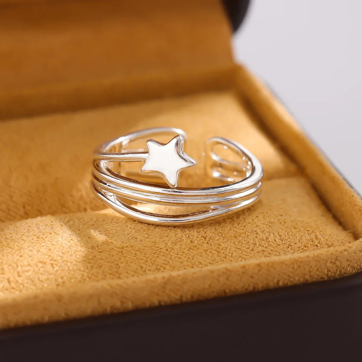 Adjustable Multi-Layered Star Statement Ring