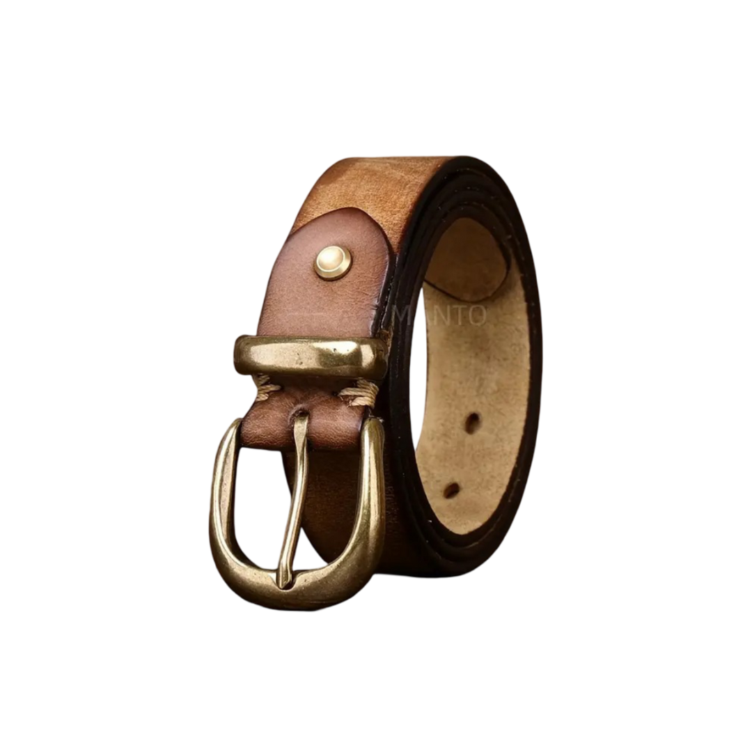 Luca | Retro Belt with Gold Buckle