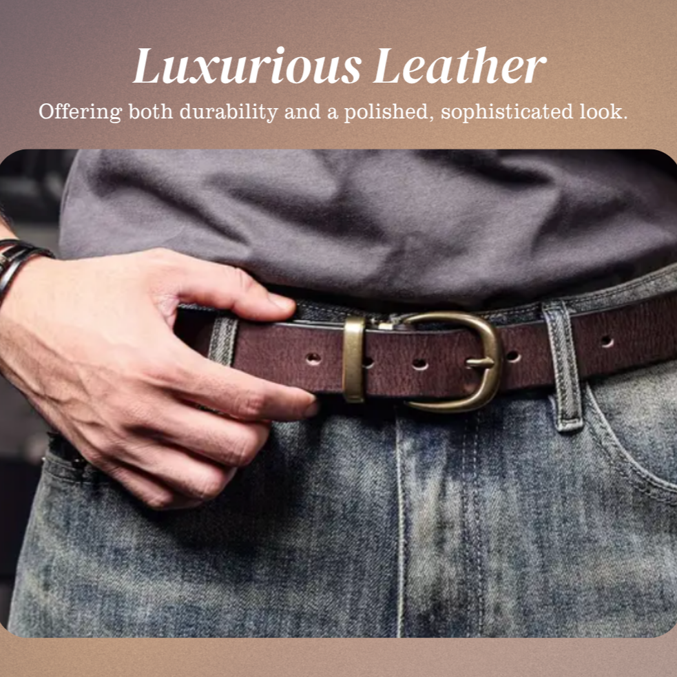 Luca | Retro Belt with Gold Buckle
