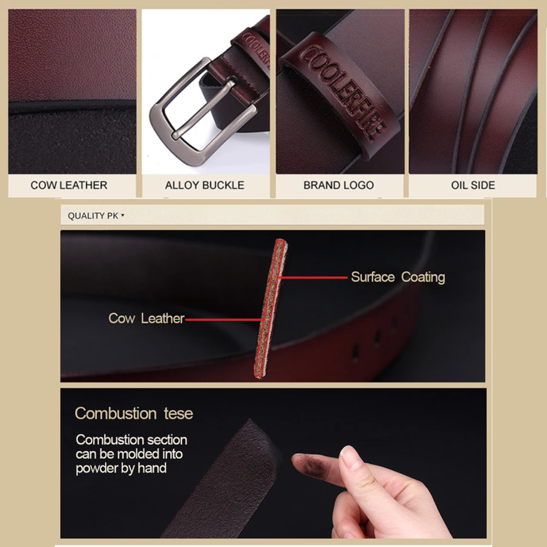 Noah | Vintage Belt with Square Buckle