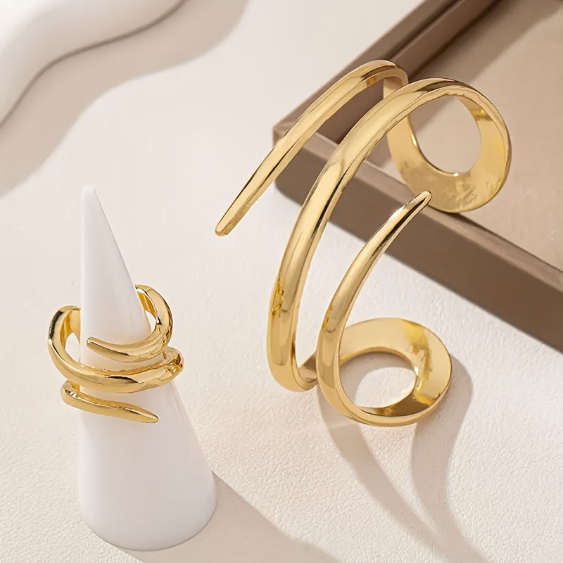 Vintage Gold Bracelet & Ring Set