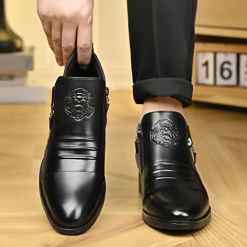 Black Leather Ankle Boots Alex with Side Zip for a Bold and Sophisticated Look