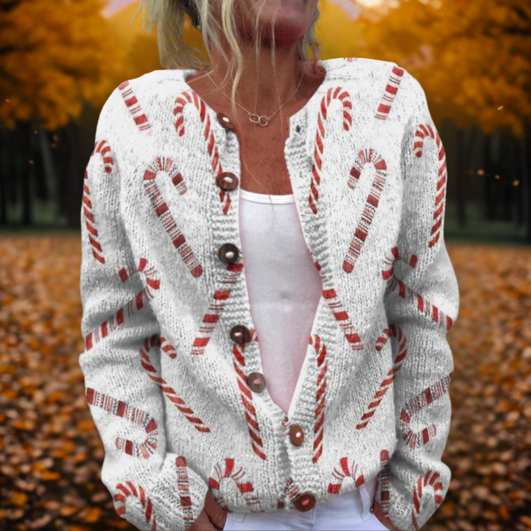 Carla | Women's Festive Candy Cardigan