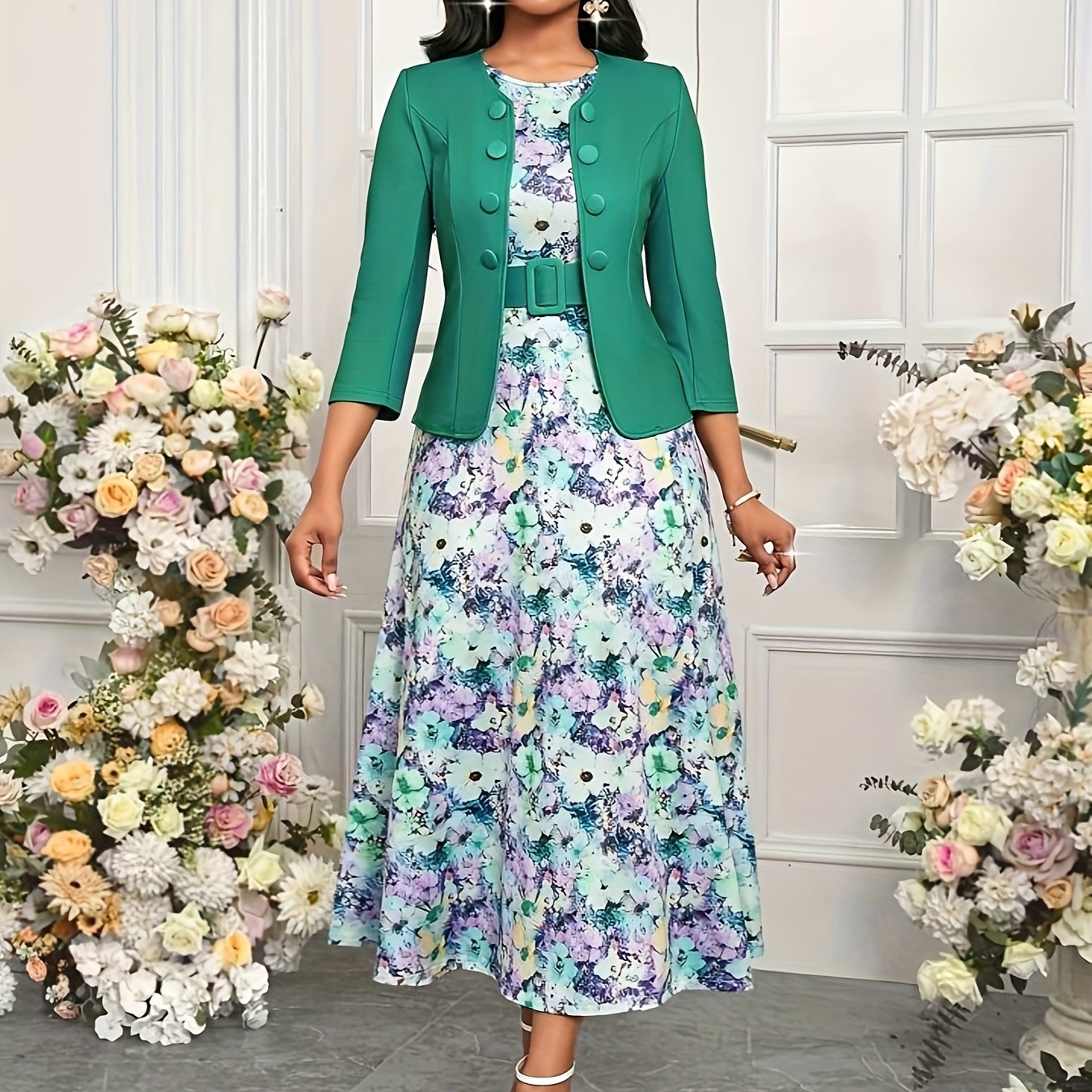 Amelie Lane | Two-Piece Printed Set with Belt