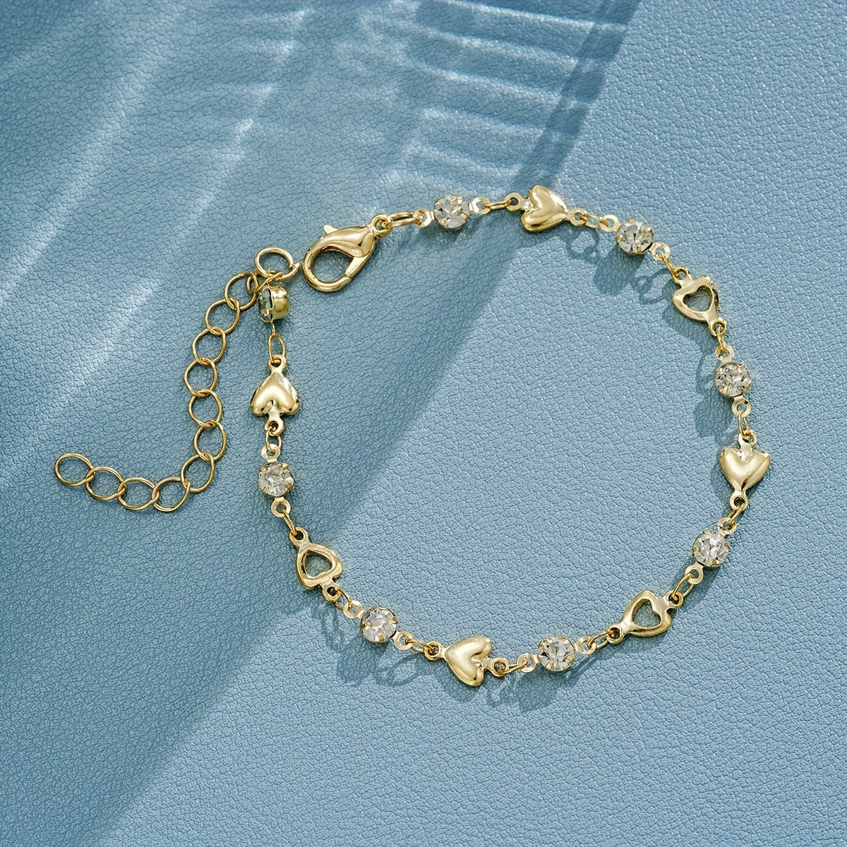 Elegant Heart Rhinestone Bracelet