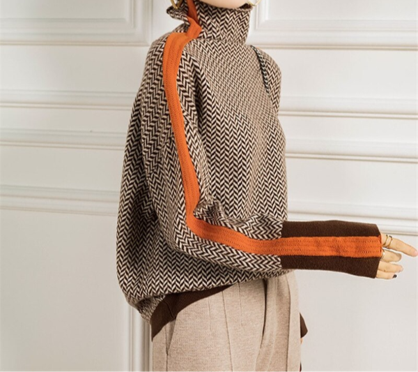 Sophie | Herringbone Luxe Turtleneck