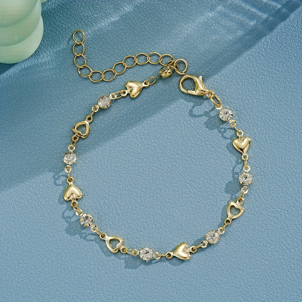 Elegant Heart Rhinestone Bracelet