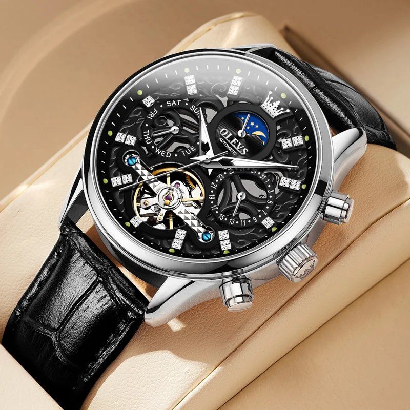 Automatic Mechanical Watch with Leather Strap™ - Olsen & Olsen