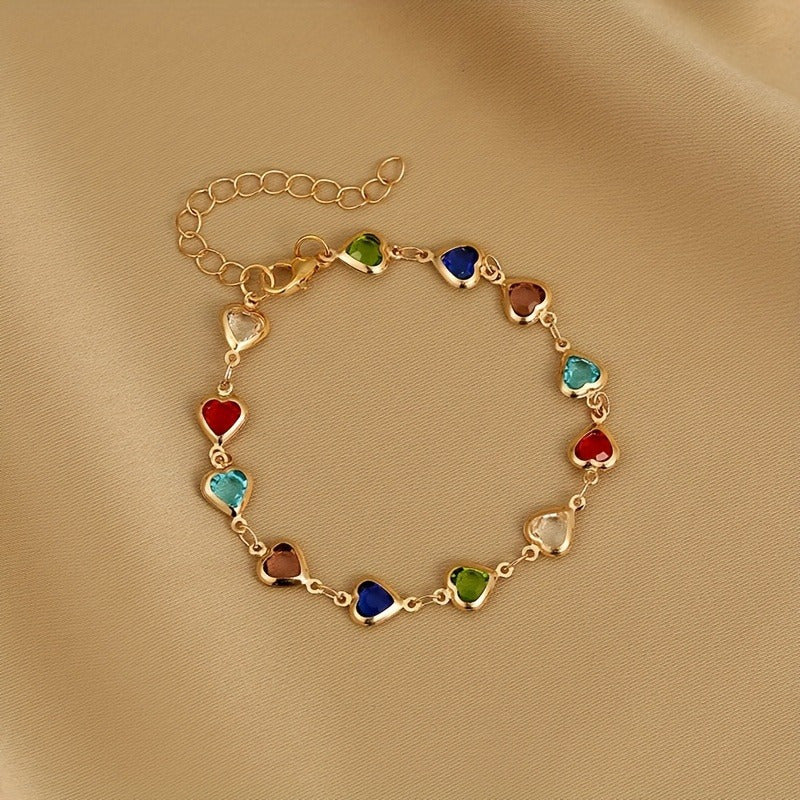Colorful Heart Beaded Bracelet