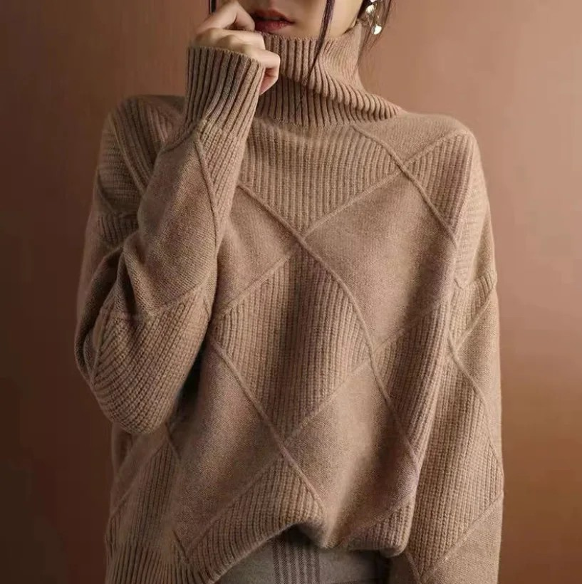 Orelia | Cozy High Collar Knit Sweater