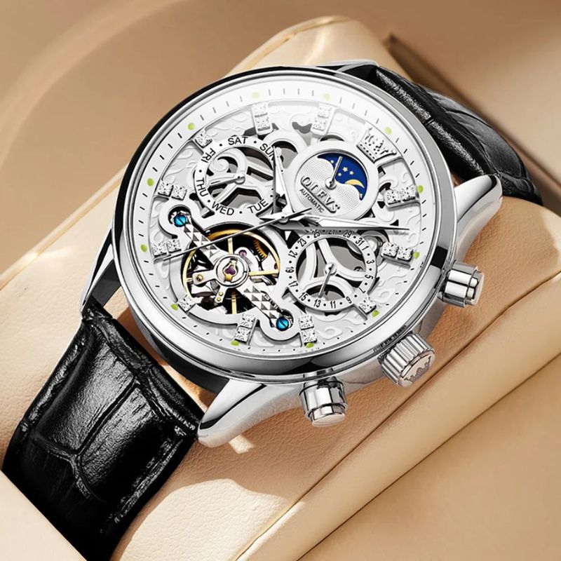 Automatic Mechanical Watch with Leather Strap™ - Olsen & Olsen