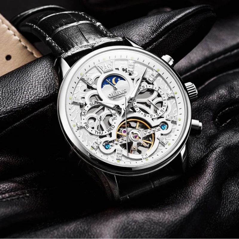 Automatic Mechanical Watch with Leather Strap™ - Olsen & Olsen
