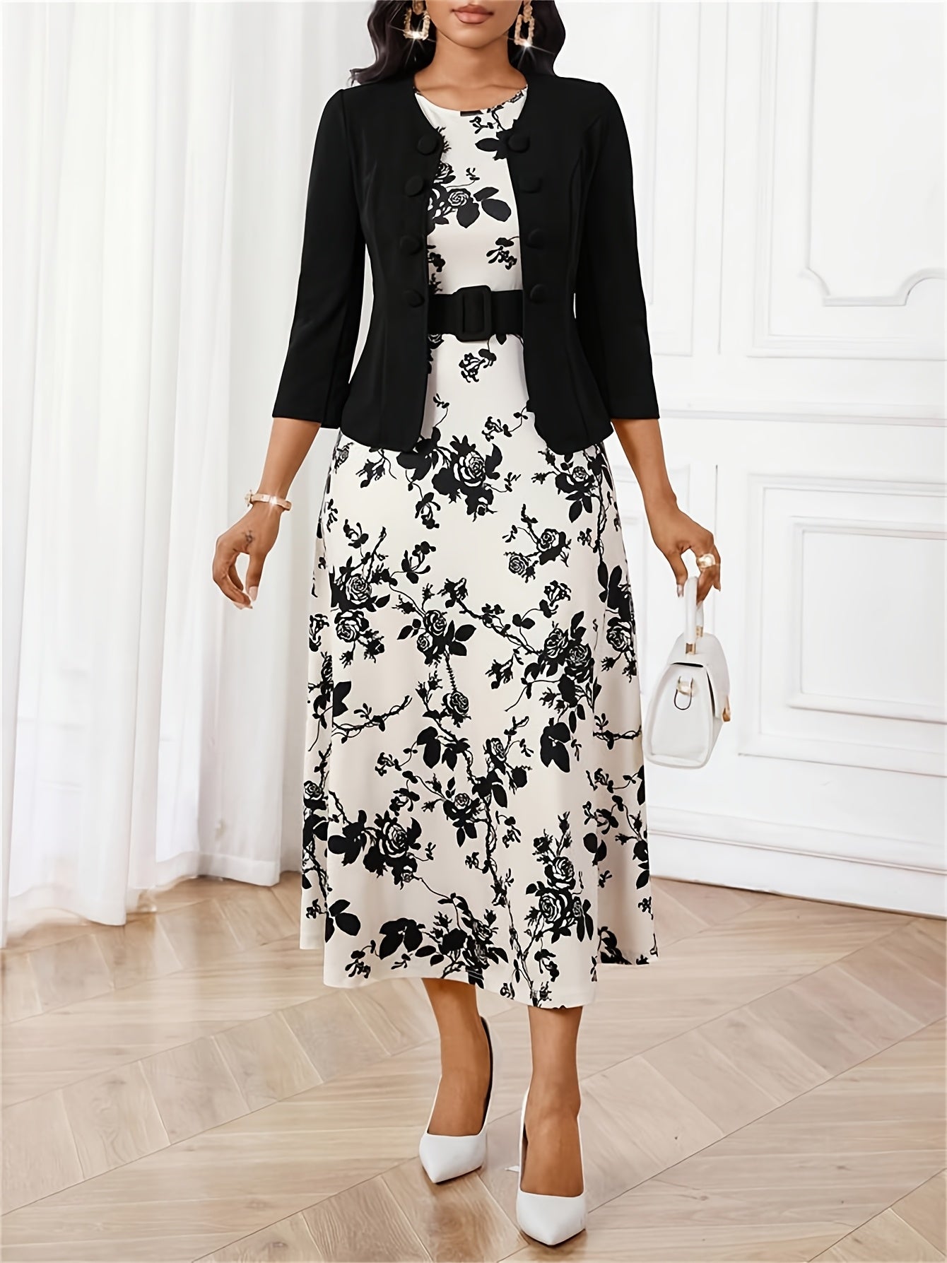 Amelie Lane | Two-Piece Printed Set with Belt