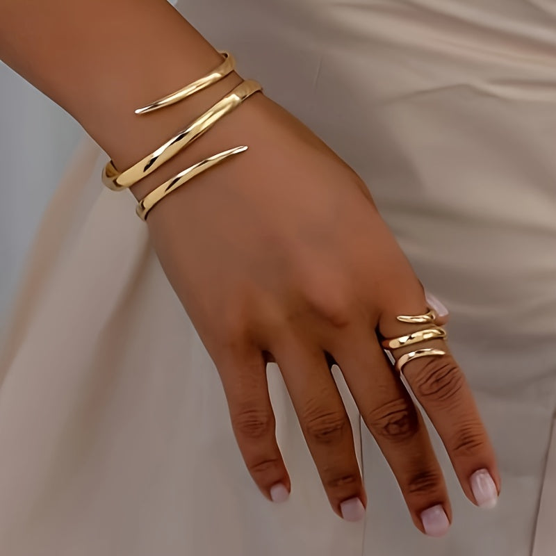 Vintage Gold Bracelet & Ring Set