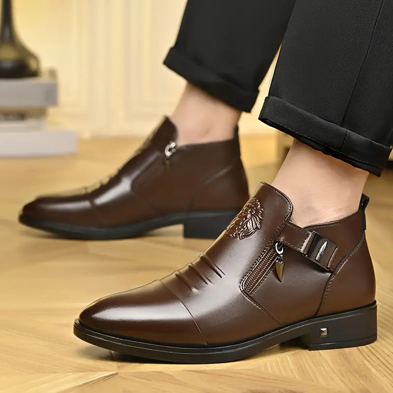 Black Leather Ankle Boots Alex with Side Zip for a Bold and Sophisticated Look