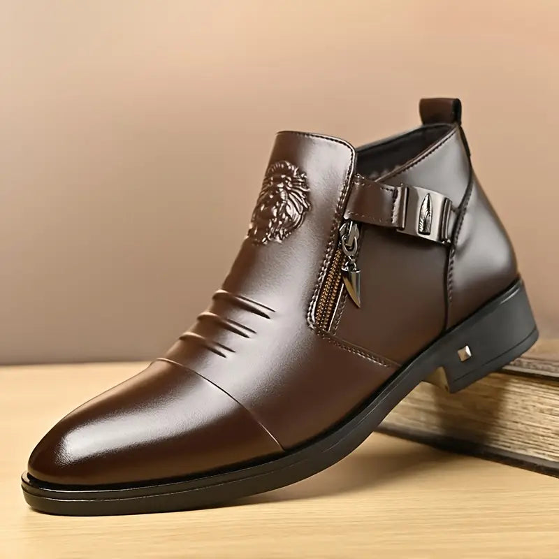 Black Leather Ankle Boots Alex with Side Zip for a Bold and Sophisticated Look