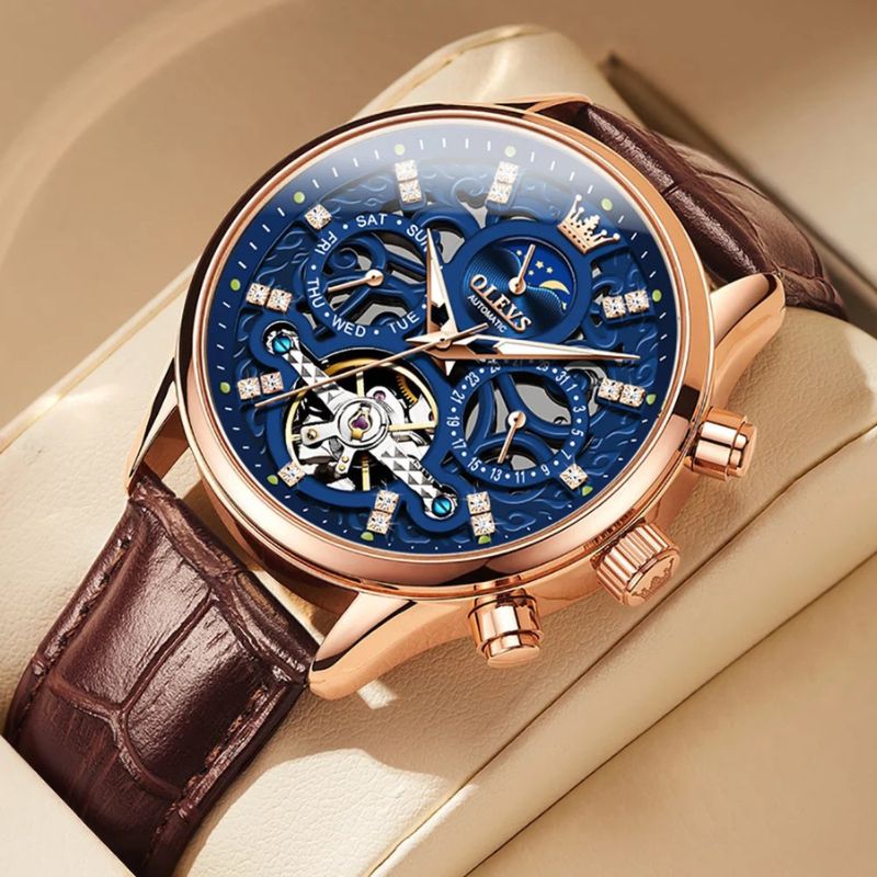 Automatic Mechanical Watch with Leather Strap™ - Olsen & Olsen
