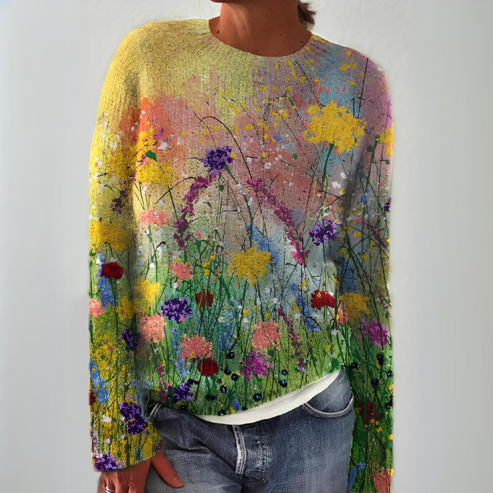 Carmella | Flowers Art Cozy Sweater