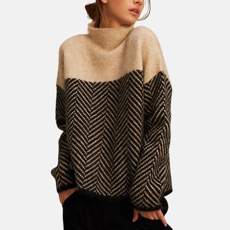 Evelyn - Herringbone Knitted Sweater