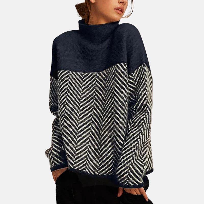 Evelyn - Herringbone Knitted Sweater