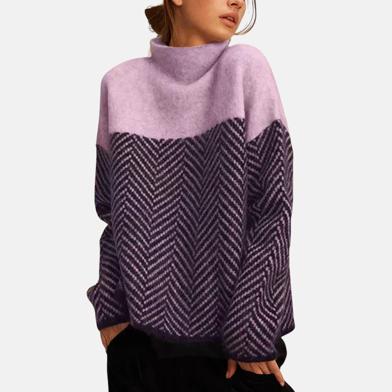 Evelyn - Herringbone Knitted Sweater