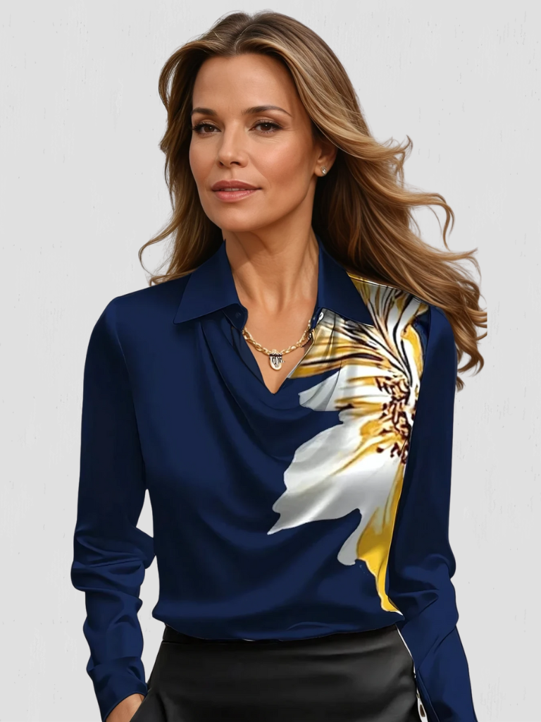 Women's Melody Satin Drape Blouse