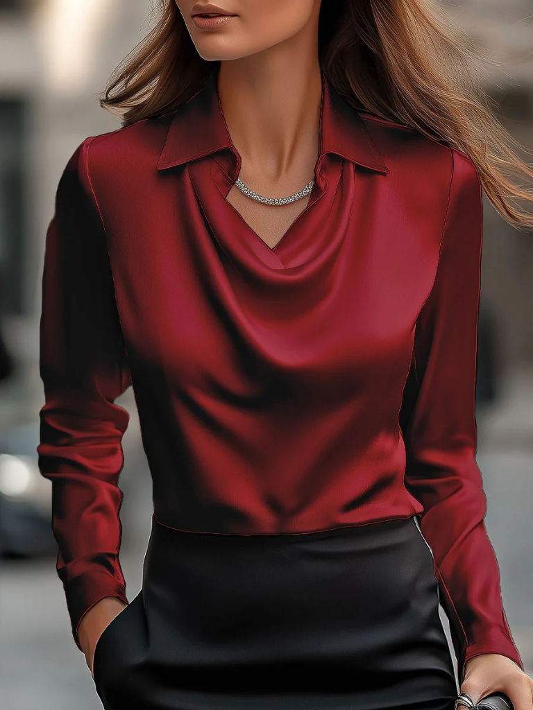 Women's Melody Satin Drape Blouse