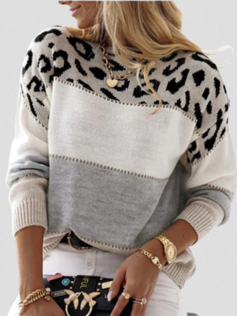 Women's Leopard Accent Sweater