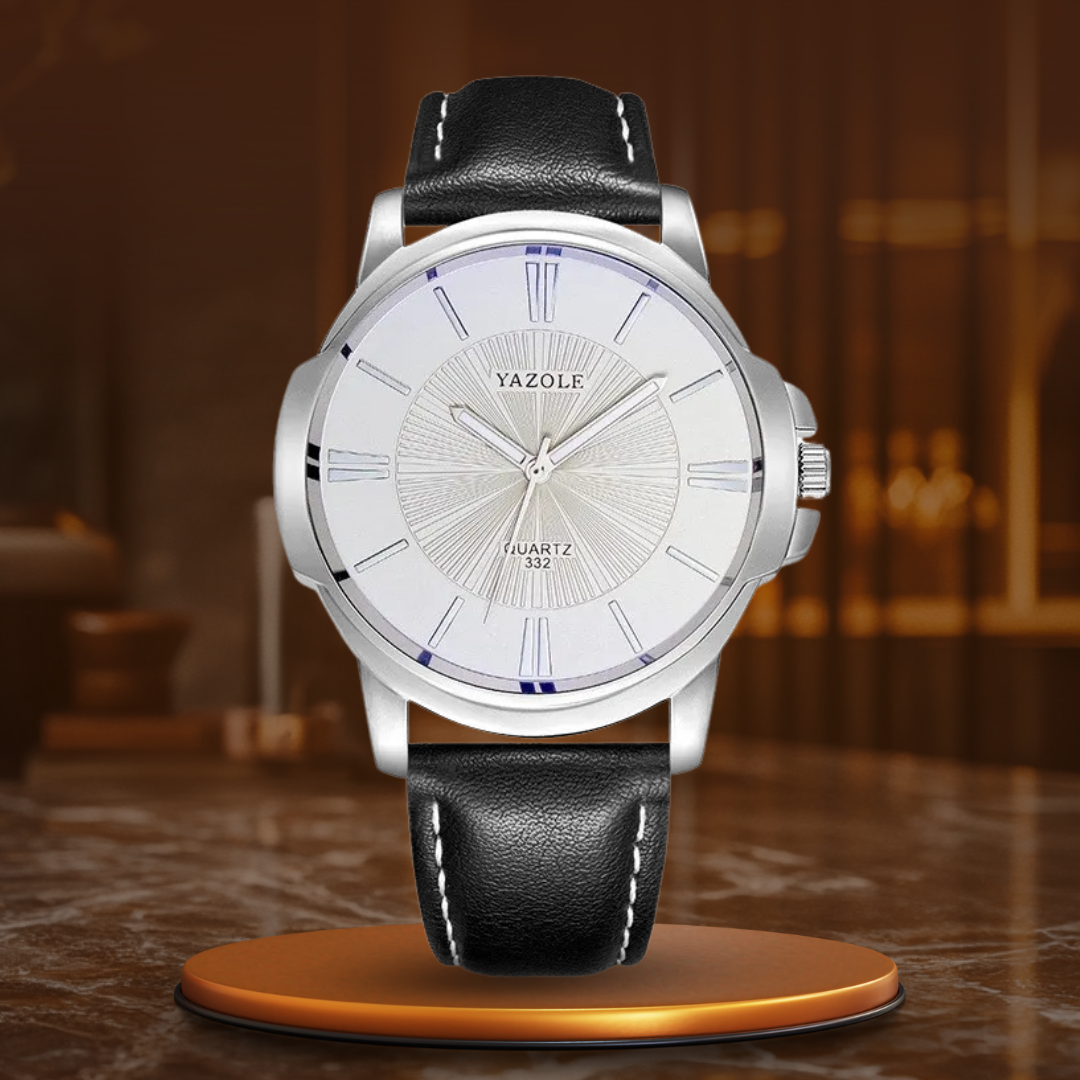 Luxury Blue Glass Leather Watch™ - Olsen & Olsen