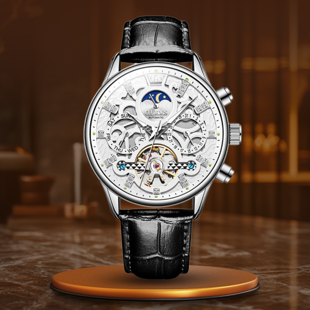 Automatic Mechanical Watch with Leather Strap™ - Olsen & Olsen