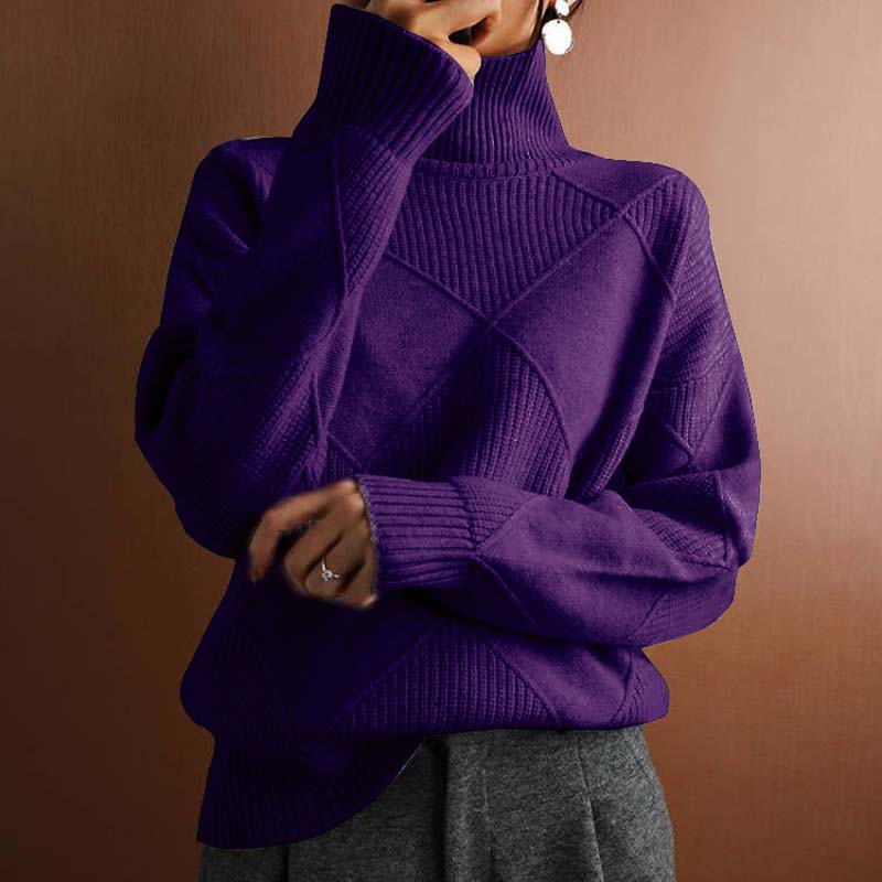Orelia | Cozy High Collar Knit Sweater