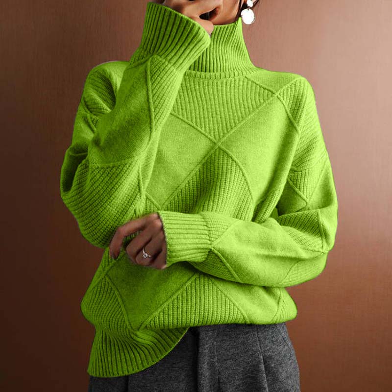 Orelia | Cozy High Collar Knit Sweater