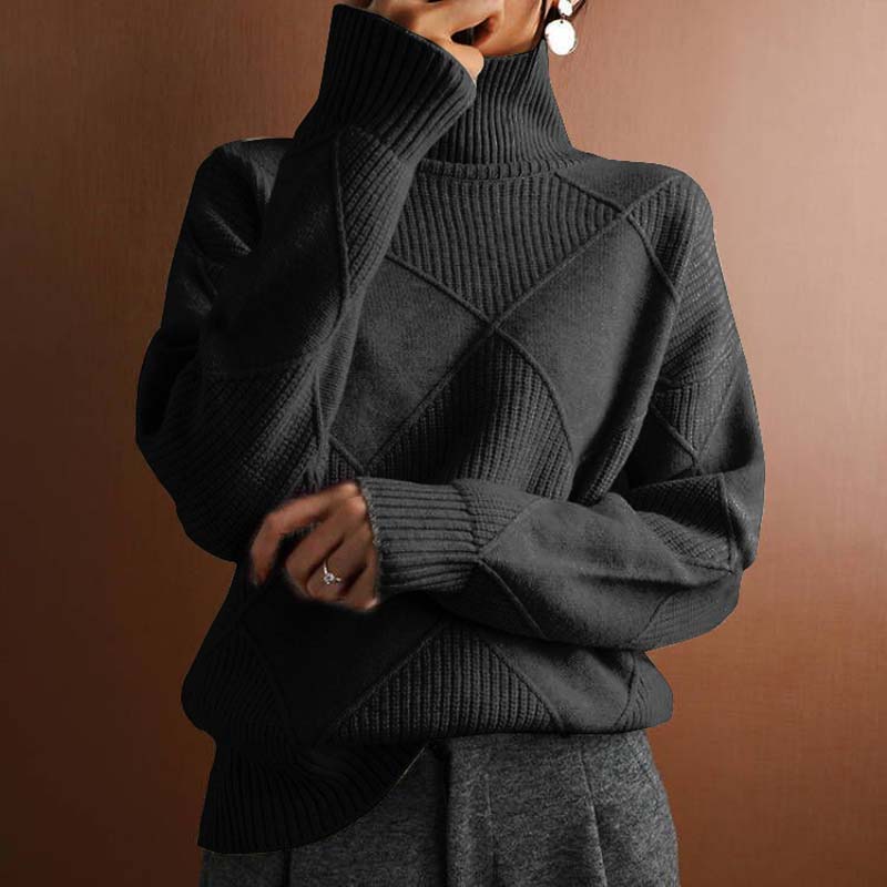 Orelia | Cozy High Collar Knit Sweater