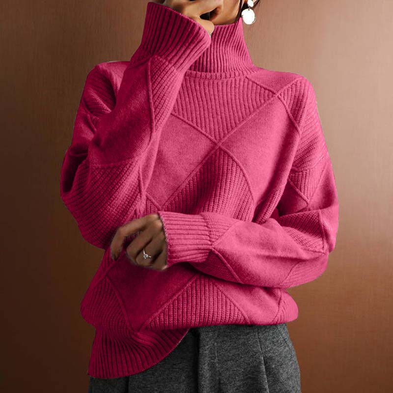 Orelia | Cozy High Collar Knit Sweater
