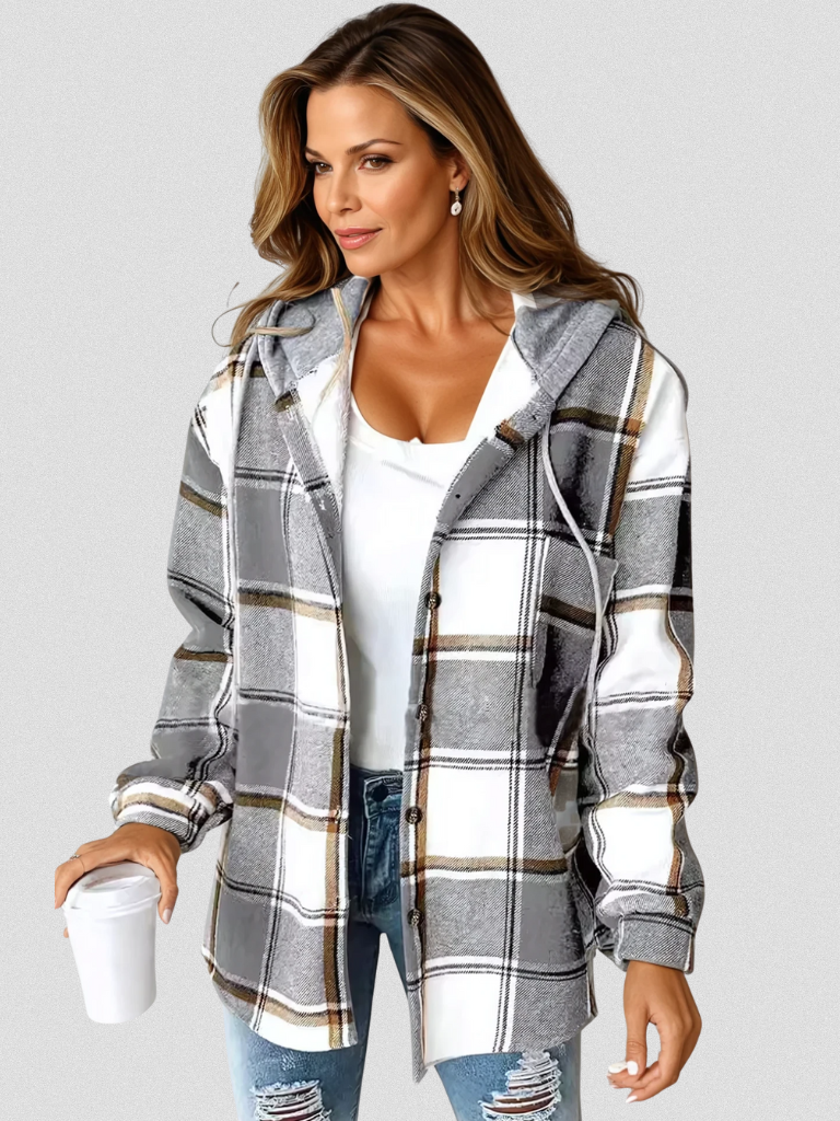 Women's Plaid Hooded Shacket