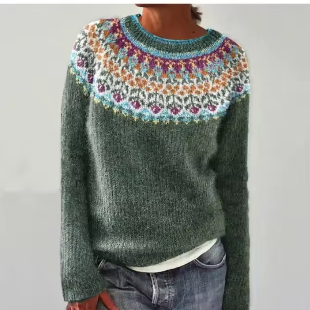 Harley | Icelandic Bloom Yoke Knit Sweater