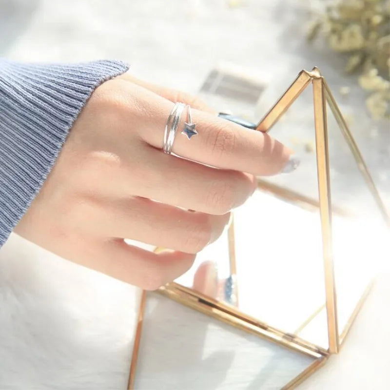 Adjustable Multi-Layered Star Statement Ring