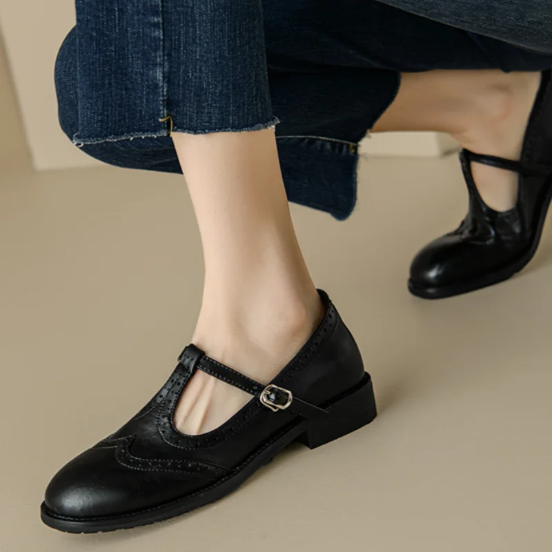 Aliana| Polished T-Strap Mary Janes