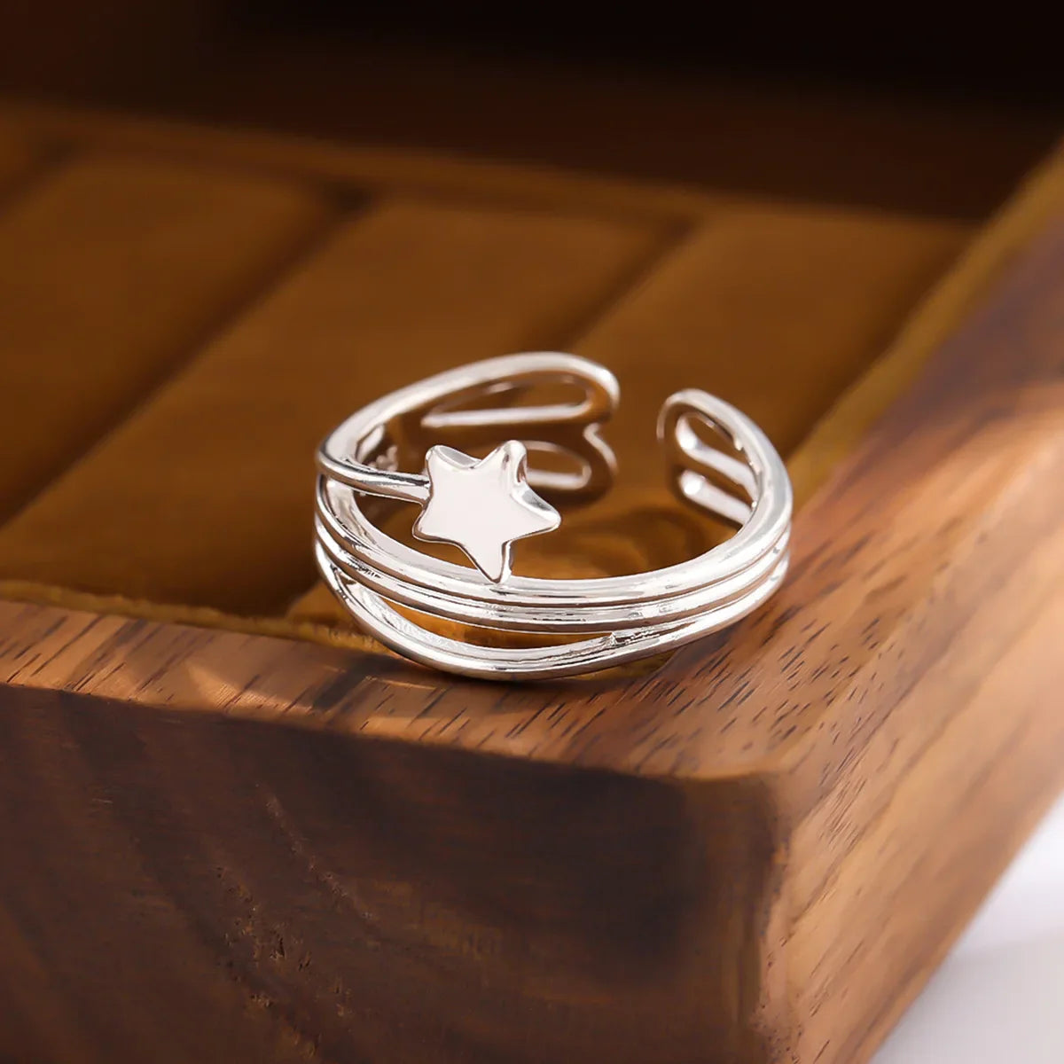 Adjustable Multi-Layered Star Statement Ring