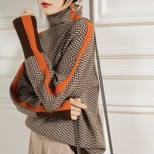 Sophie | Herringbone Luxe Turtleneck